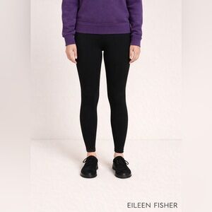 Eileen Fisher Pull On Pants Black 4 Inch Waistband Size XS